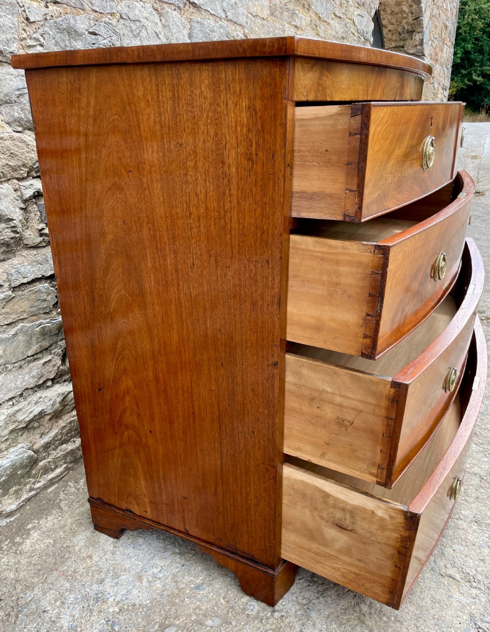 Large Regency Mahogany Bow Front Chest of Drawers View XII