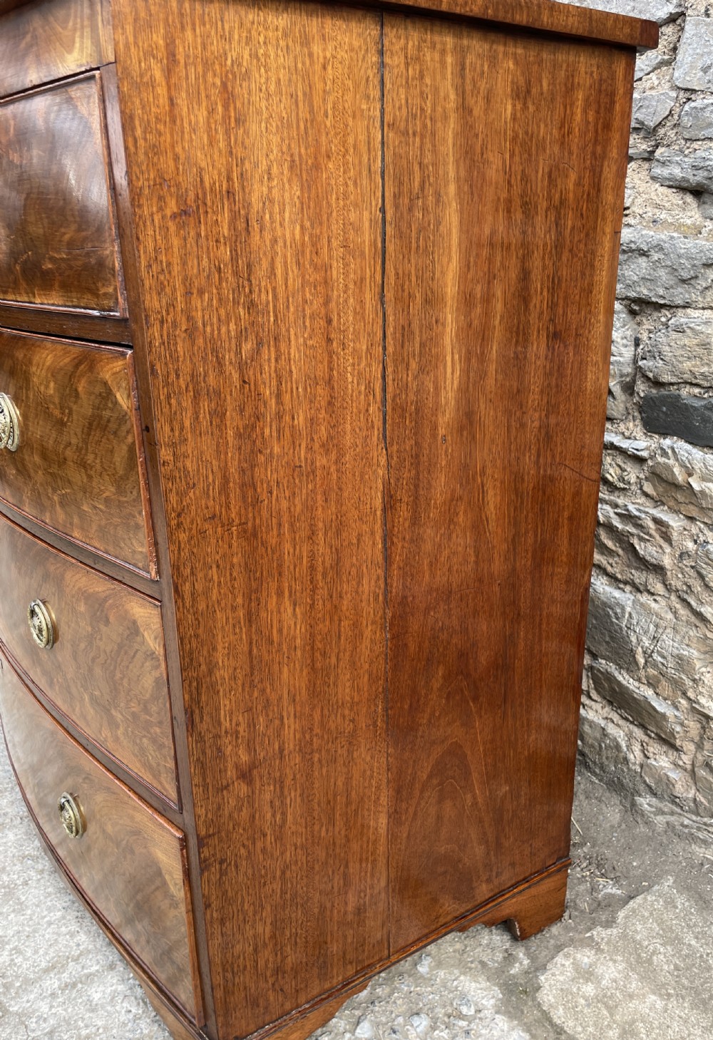 Large Regency Mahogany Bow Front Chest of Drawers View XVII