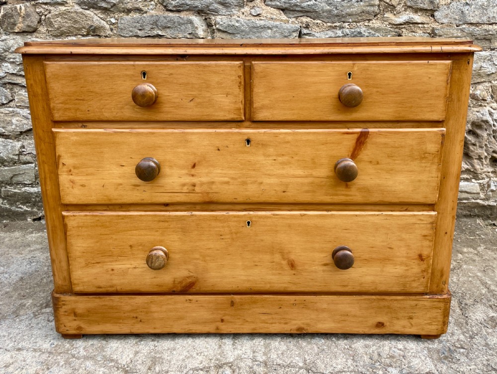 Antique Stripped Pine Chest of Drawers View II