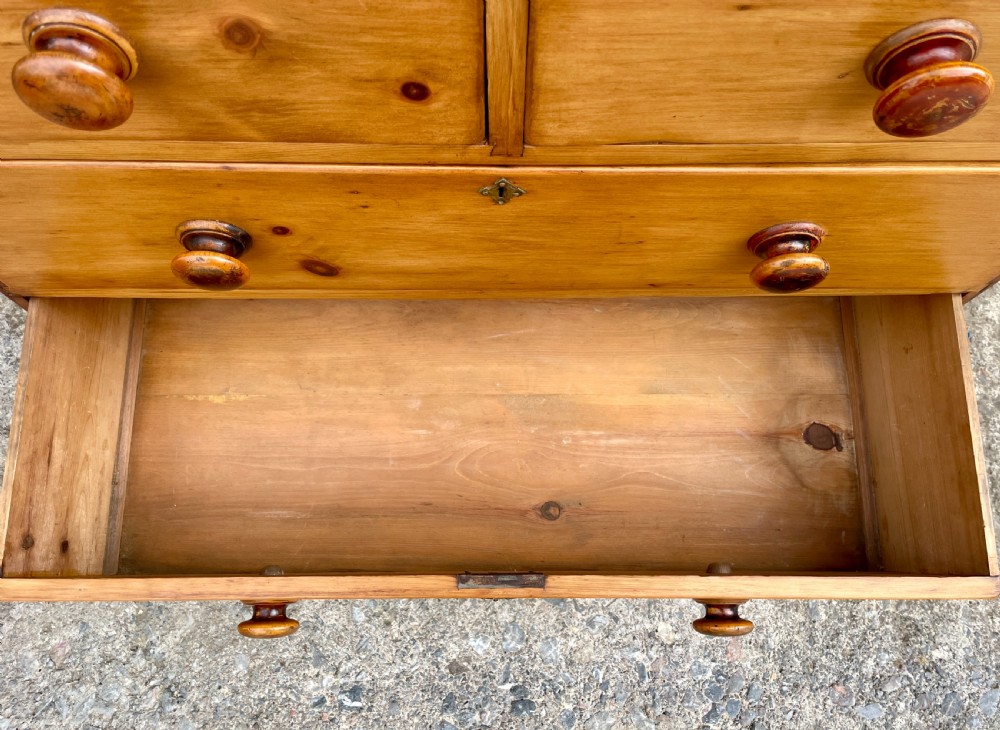Small Antique Stripped Pine Chest of Drawers View IX