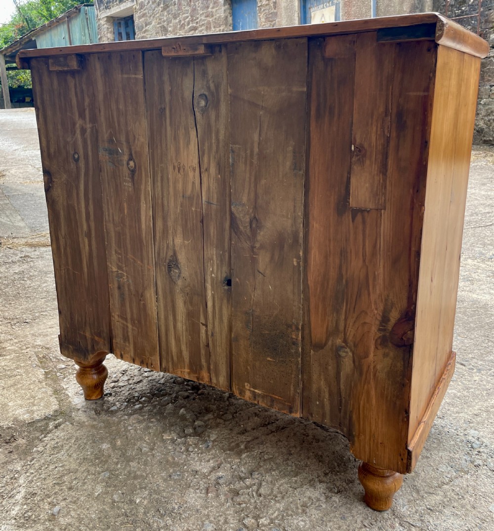 Small Antique Stripped Pine Chest of Drawers View XIII