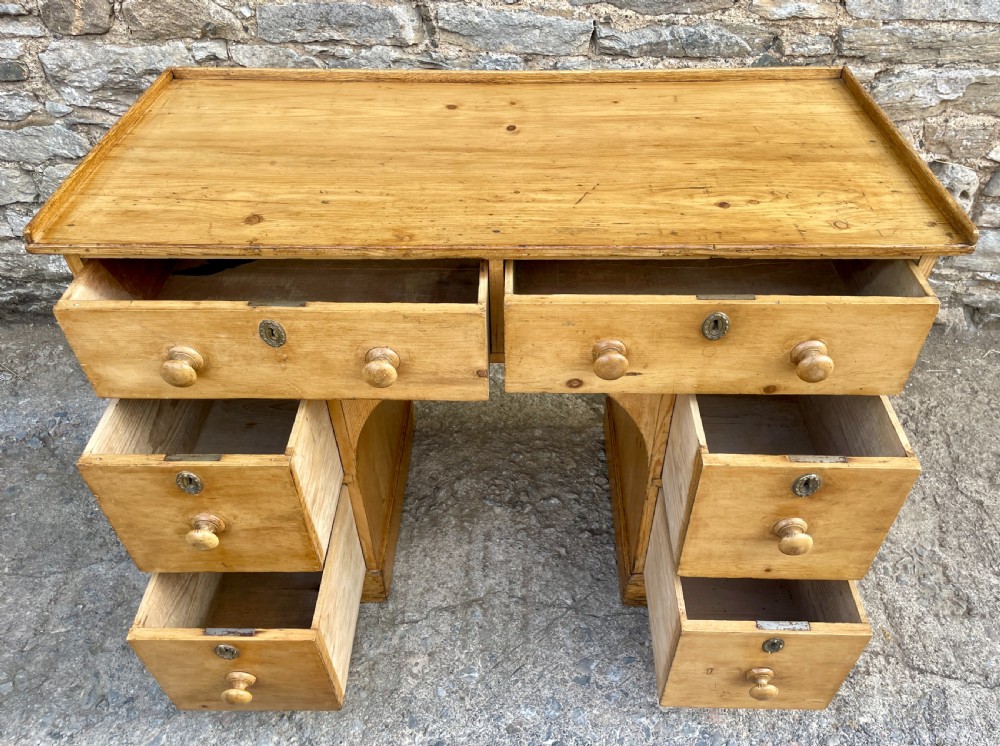 Antique Pine Writing Desk View XIII
