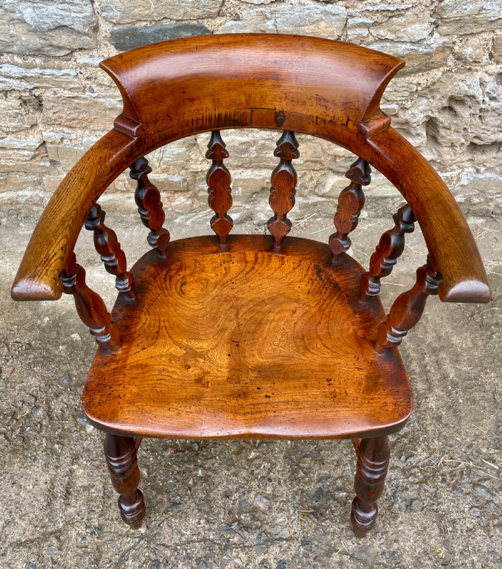 Unusual Victorian Elm Captains Chair View III