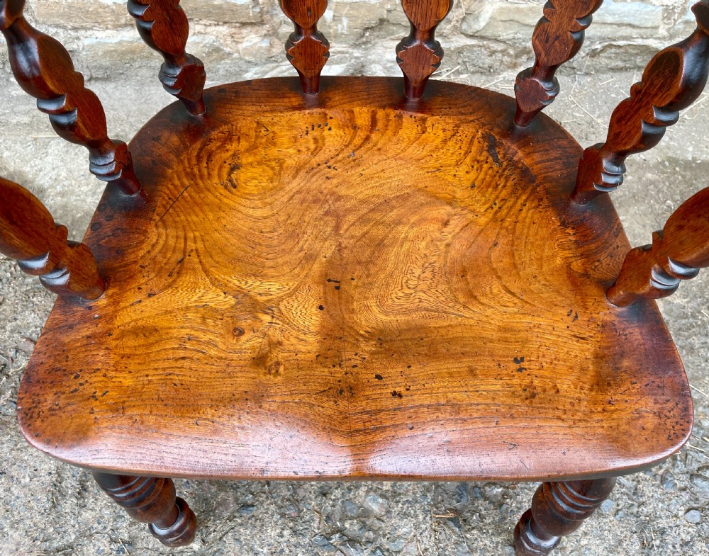 Unusual Victorian Elm Captains Chair View IV