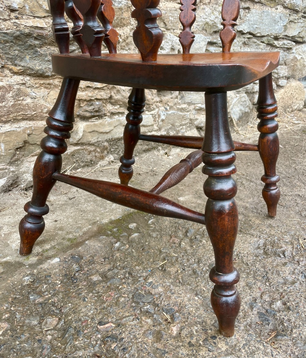 Unusual Victorian Elm Captains Chair View VIII