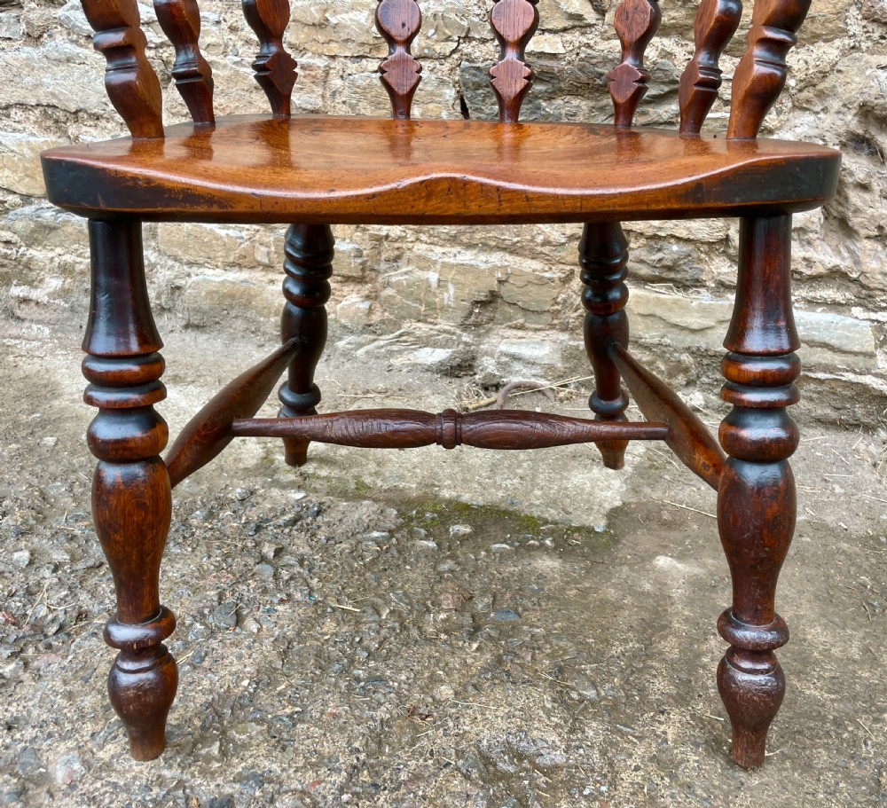 Unusual Victorian Elm Captains Chair View X