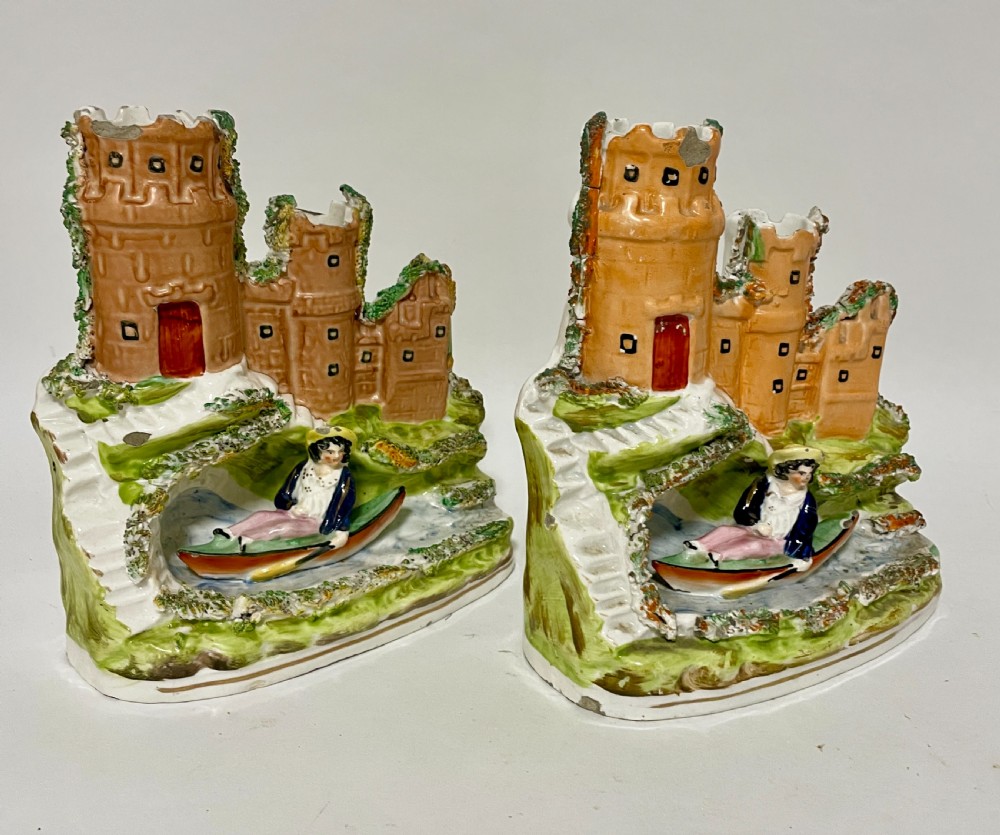 Pair of Victorian Staffordshire Spill Vases View X