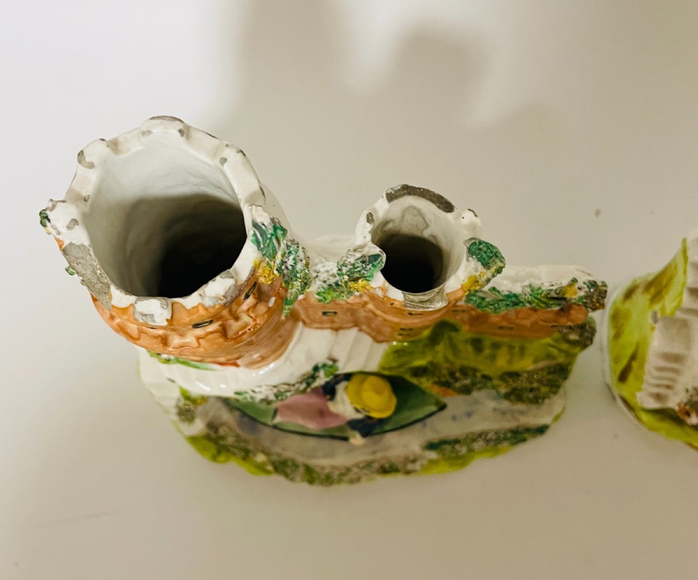 Pair of Victorian Staffordshire Spill Vases View XI