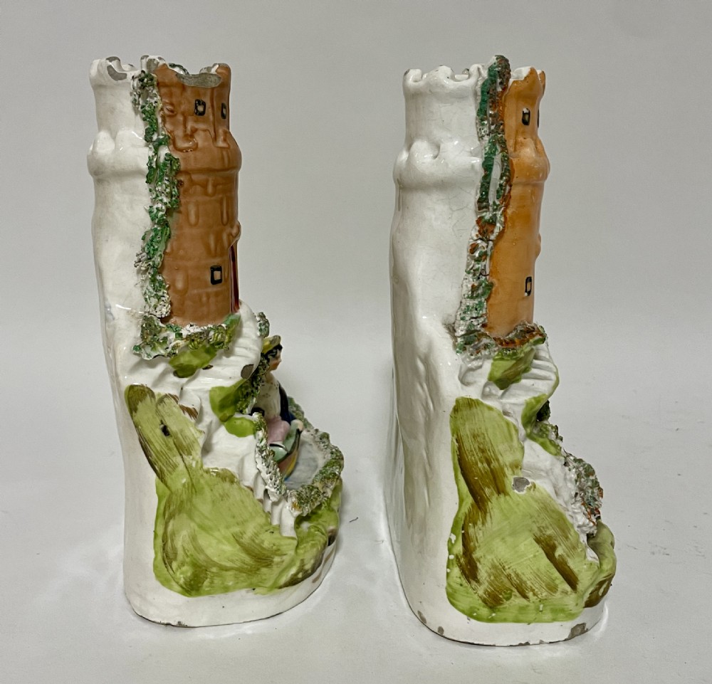 Pair of Victorian Staffordshire Spill Vases View XIV