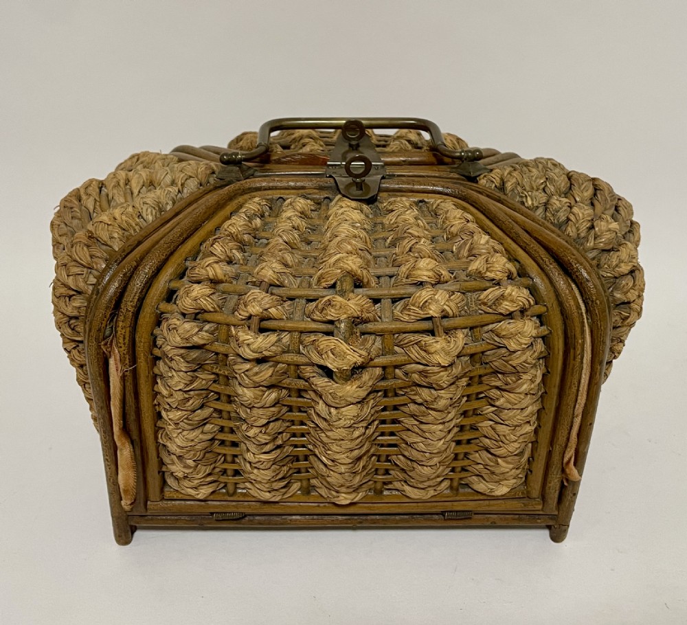 Victorian Woven Straw Sewing Casket