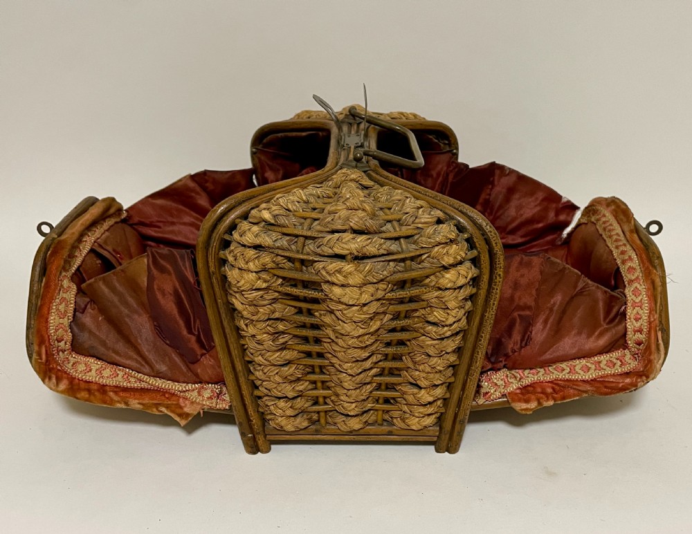Victorian Woven Straw Sewing Casket View IX
