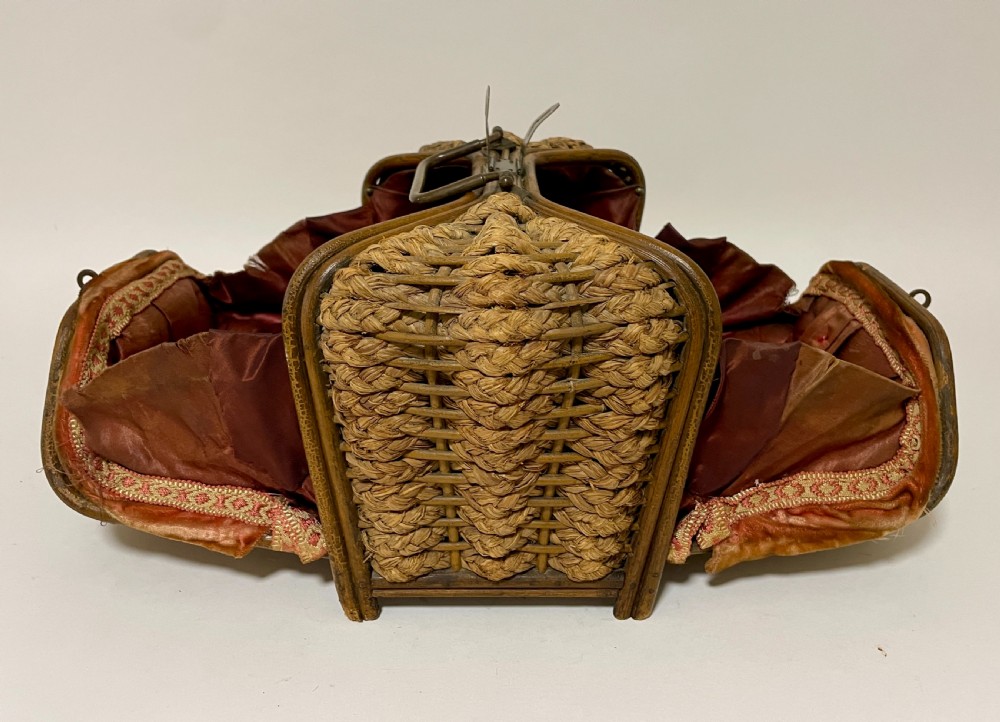 Victorian Woven Straw Sewing Casket View XII