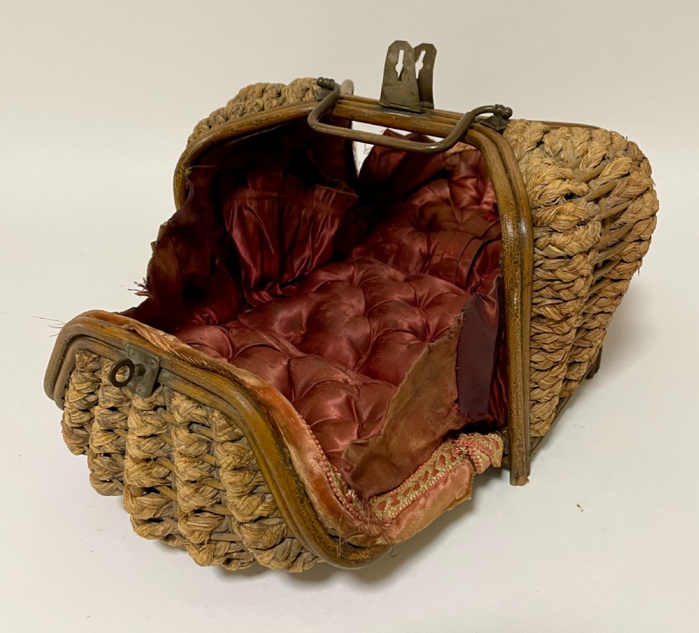 Victorian Woven Straw Sewing Casket View XIII