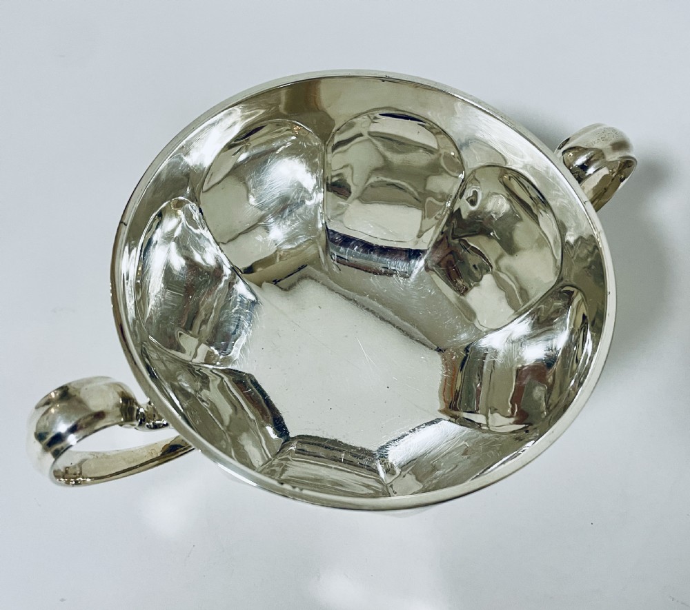 Antique Silver Twin Handled Bowl View XII