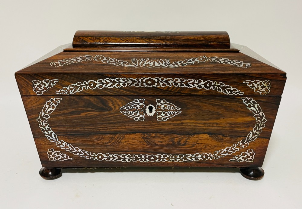 Regency Inlaid Rosewood Tea Caddy