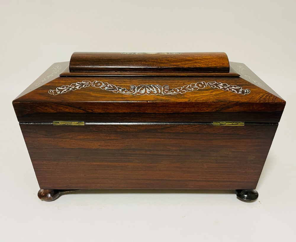 Regency Inlaid Rosewood Tea Caddy View V
