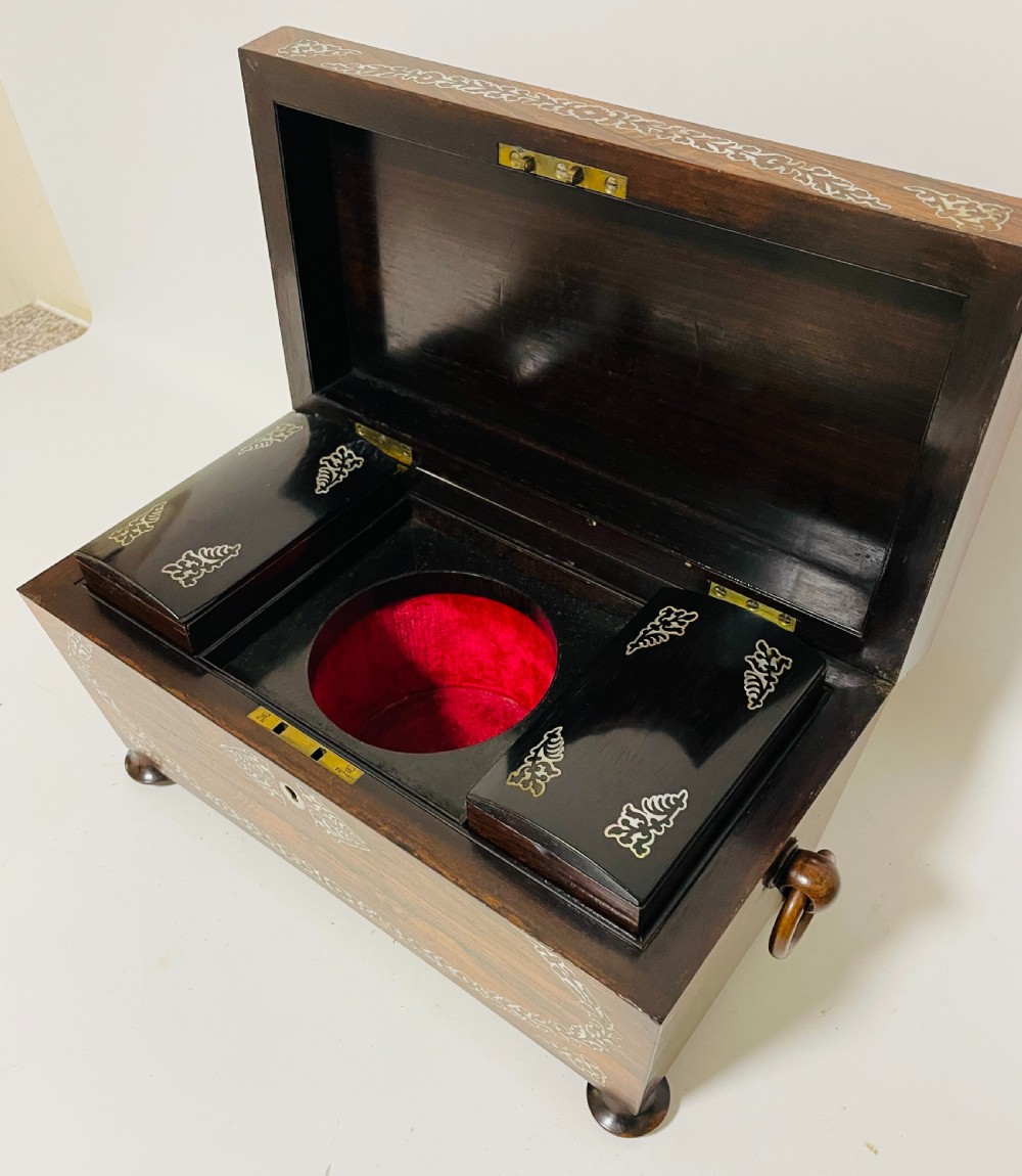 Regency Inlaid Rosewood Tea Caddy View XII