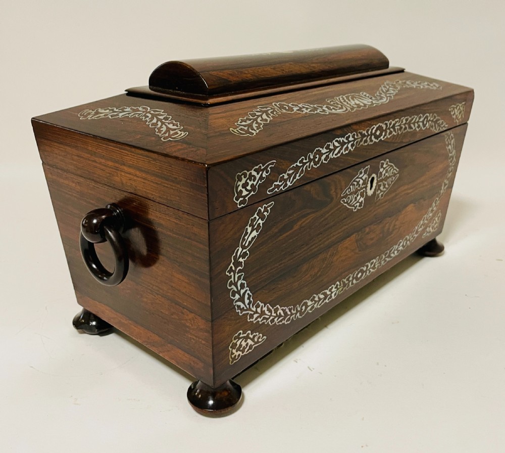 Regency Inlaid Rosewood Tea Caddy View XIII