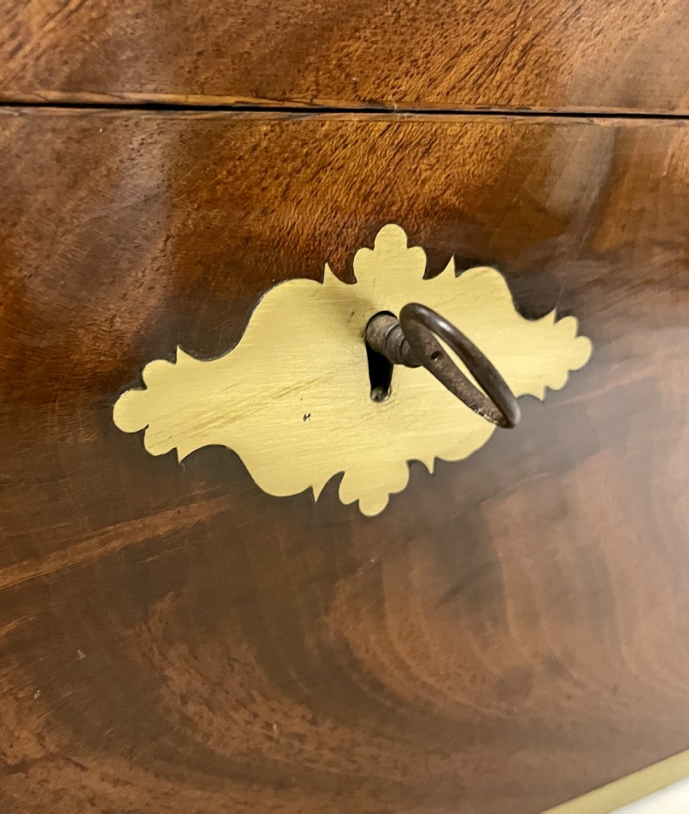 Antique Mahogany Brass Bound Campaign Writing Slope View XXIII