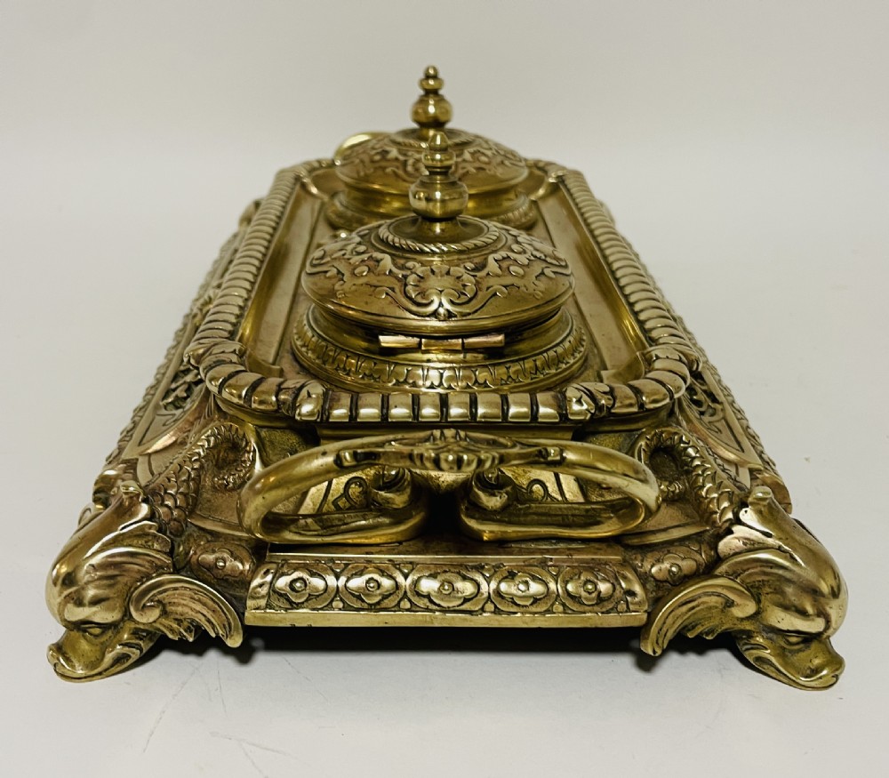 Victorian Brass Inkwells View IV