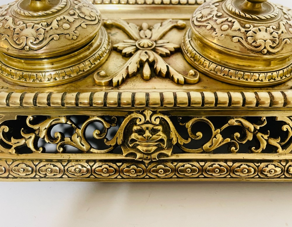 Victorian Brass Inkwells View VI