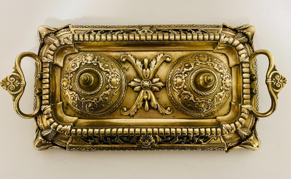 Victorian Brass Inkwells View VII