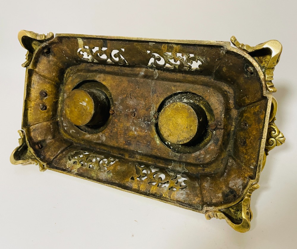 Victorian Brass Inkwells View X