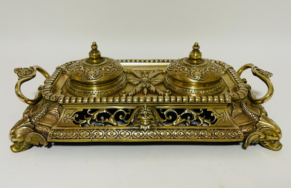 Victorian Brass Inkwells View XIII