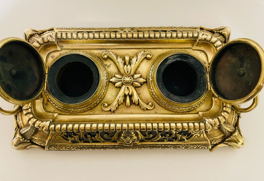 Victorian Brass Inkwells View XIV
