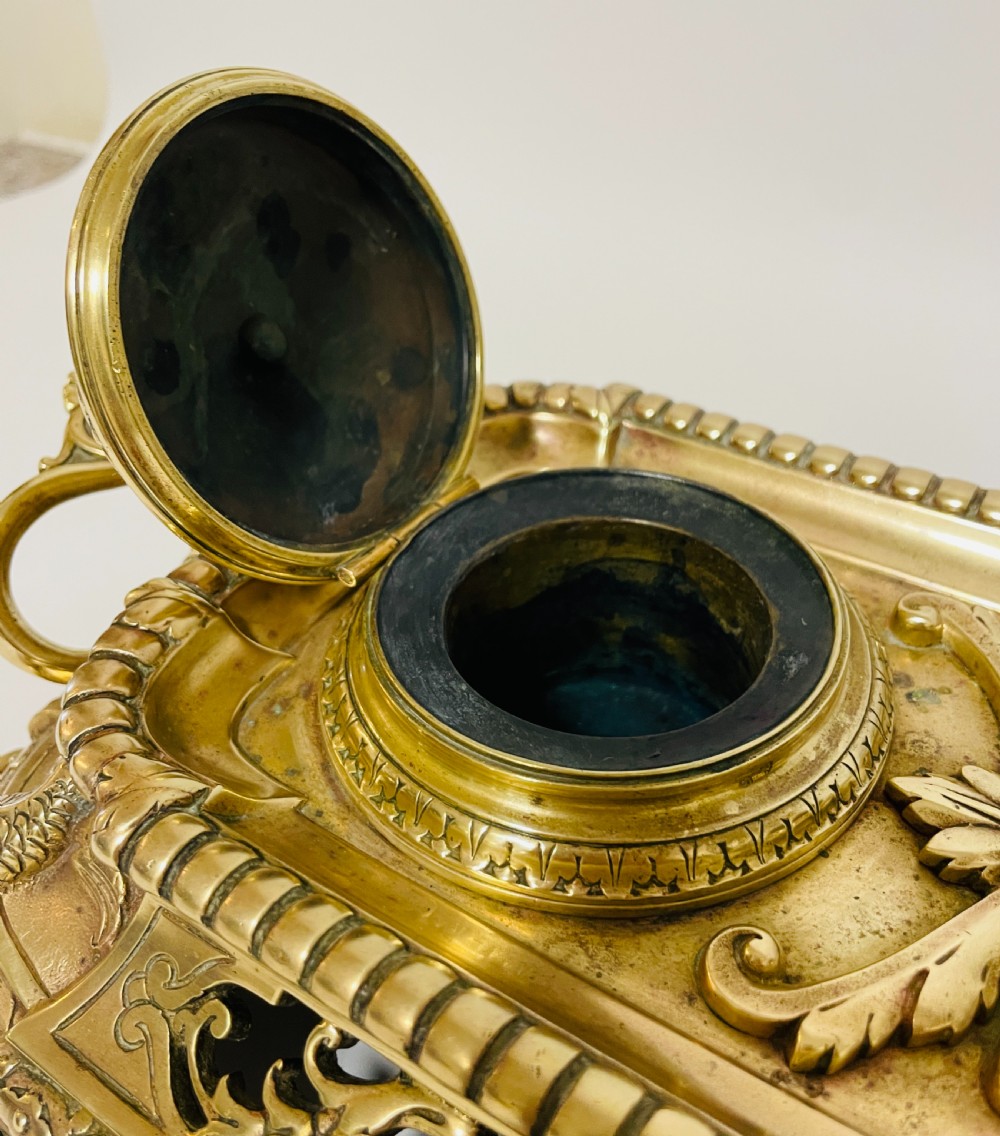 Victorian Brass Inkwells View XV