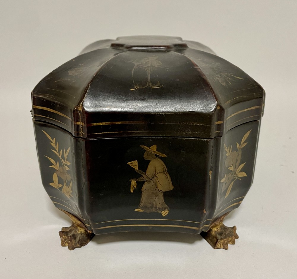 Antique Chinoiserie Lacquered Tea Caddy View XXIII