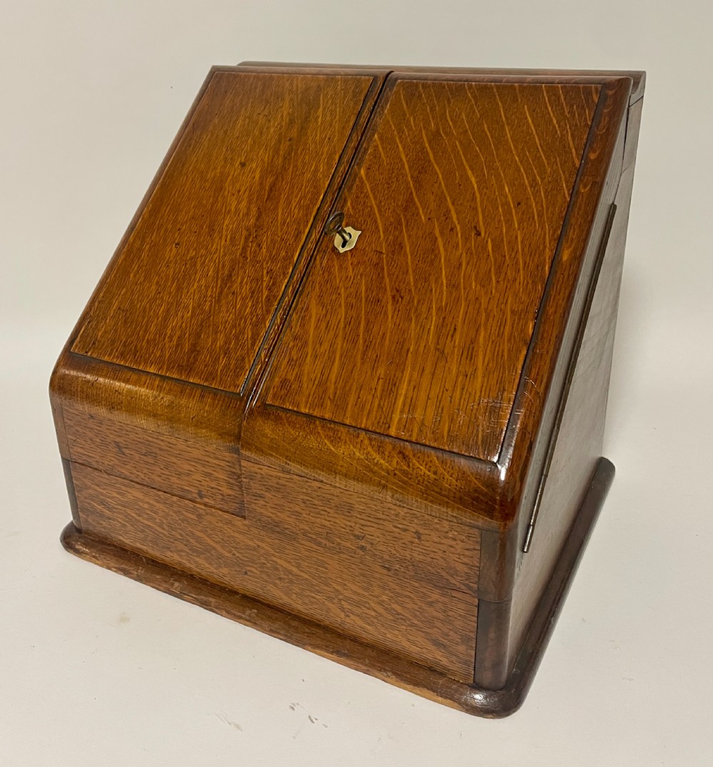 Victorian Oak Stationery Cabinet with Calendar View II