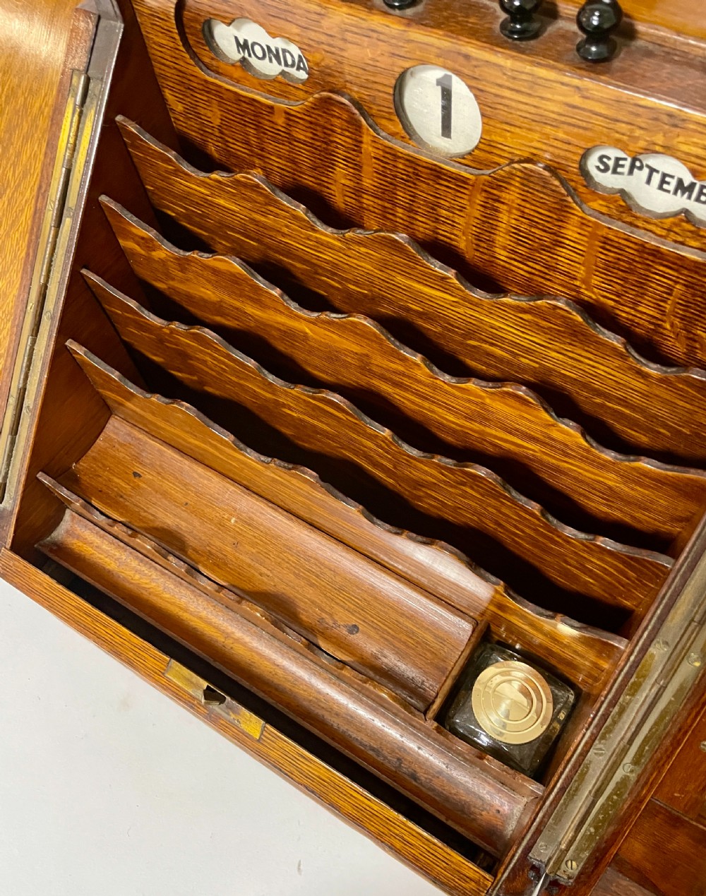 Victorian Oak Stationery Cabinet with Calendar View XIII
