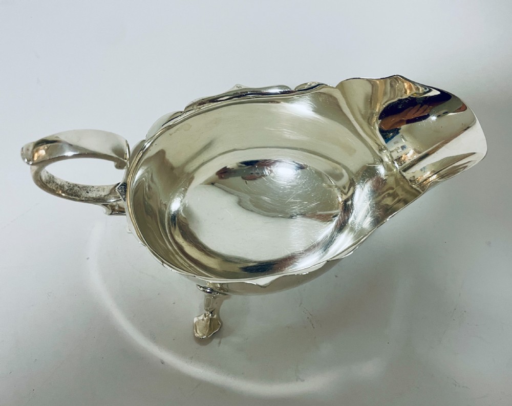 Antique Silver Sauce Boat View IX