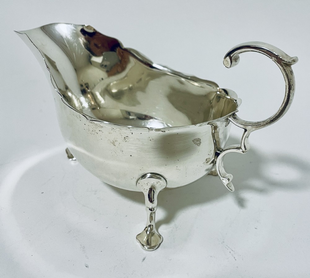 Antique Silver Sauce Boat View X