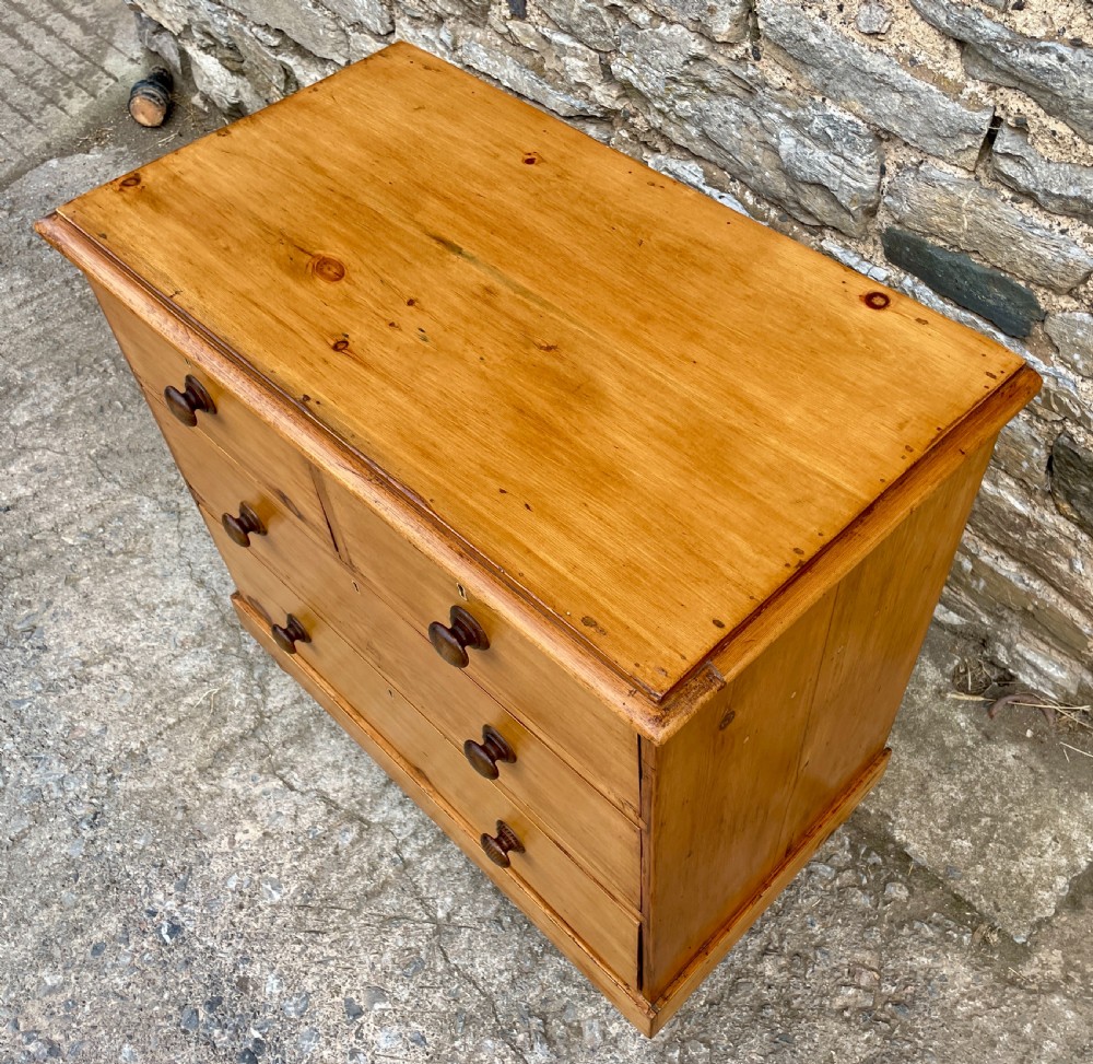 Small Antique Stripped Pine Chest of Drawers View VIII