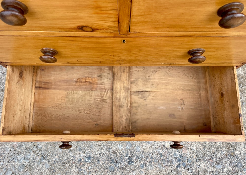 Small Antique Stripped Pine Chest of Drawers View IX