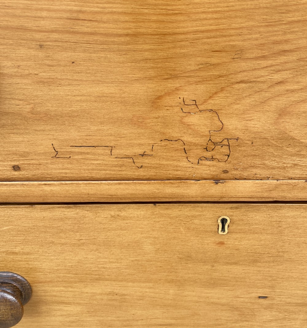 Small Antique Stripped Pine Chest of Drawers View XII