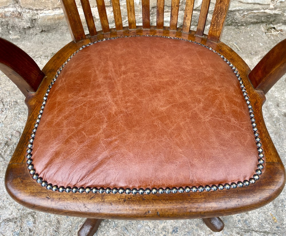 Antique Oak Swivel Desk Chair View VIII