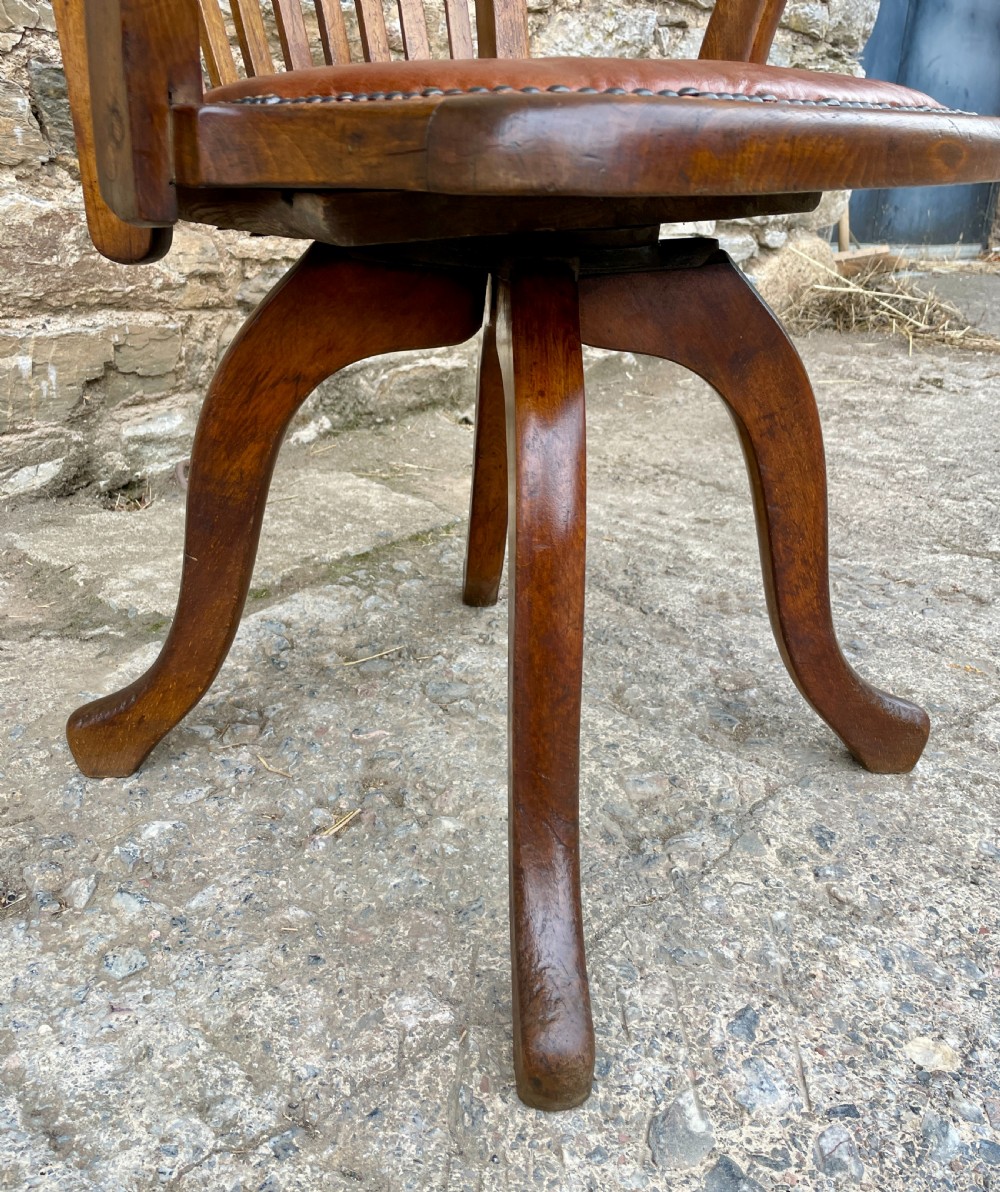 Antique Oak Swivel Desk Chair View X