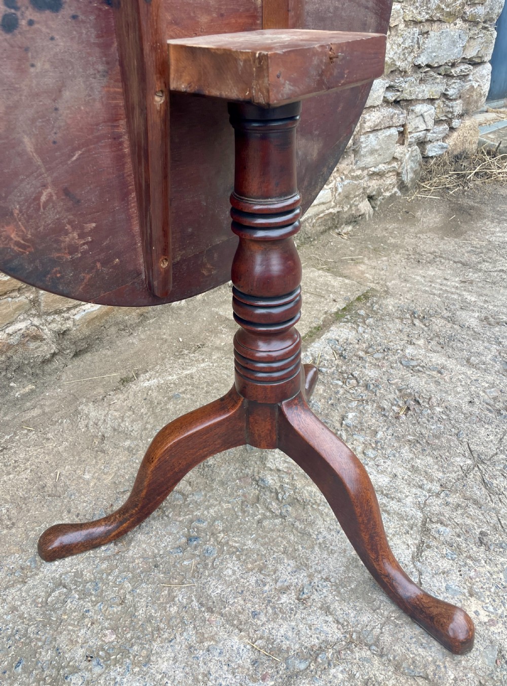 Georgian Elm and Oak Tilt Top Occasional Table
 View VI