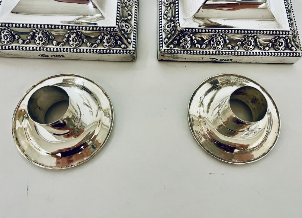 Pair of Antique Silver Candlesticks View IV