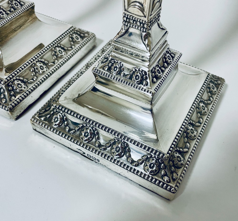 Pair of Antique Silver Candlesticks View VII