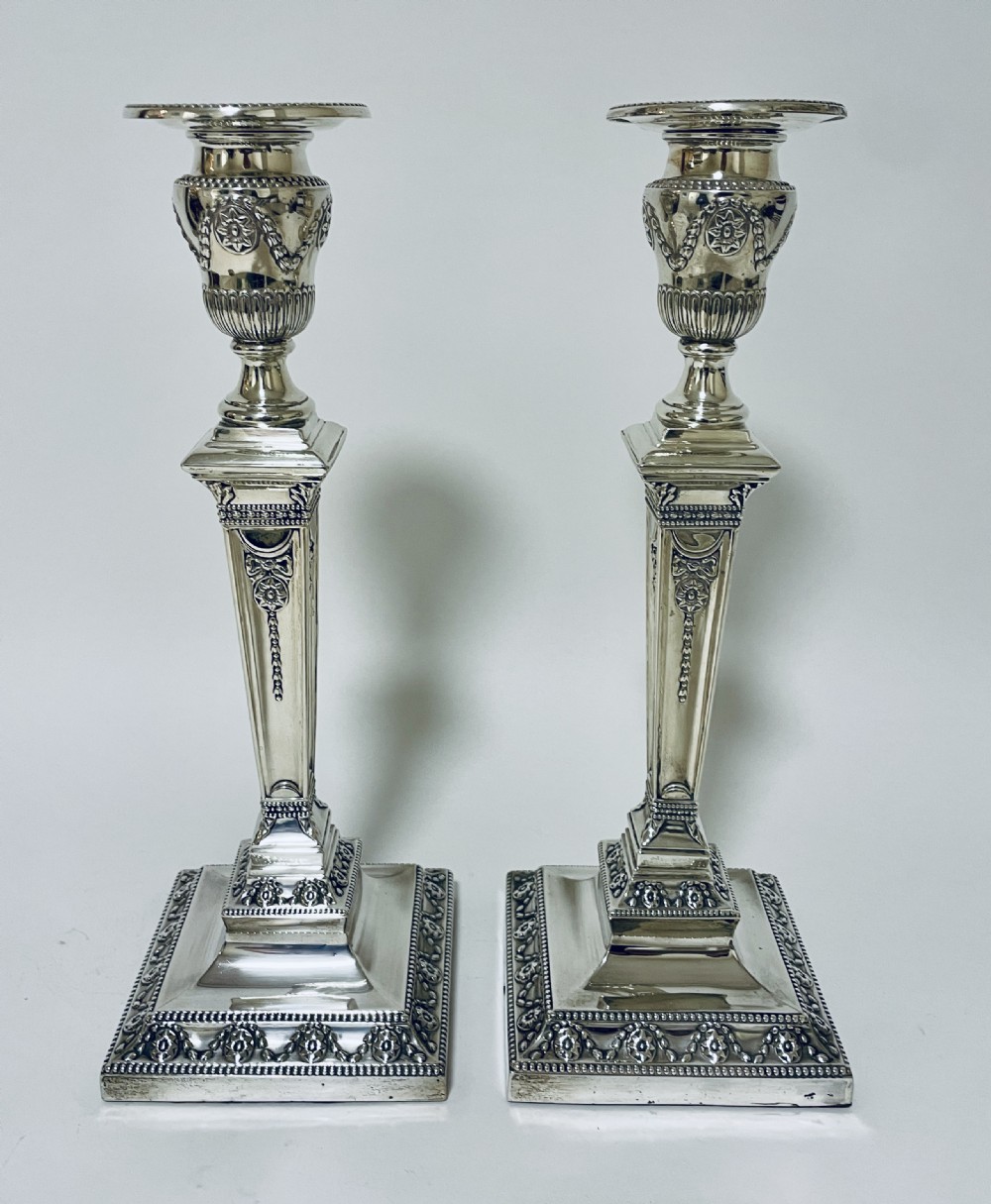 Pair of Antique Silver Candlesticks View VIII