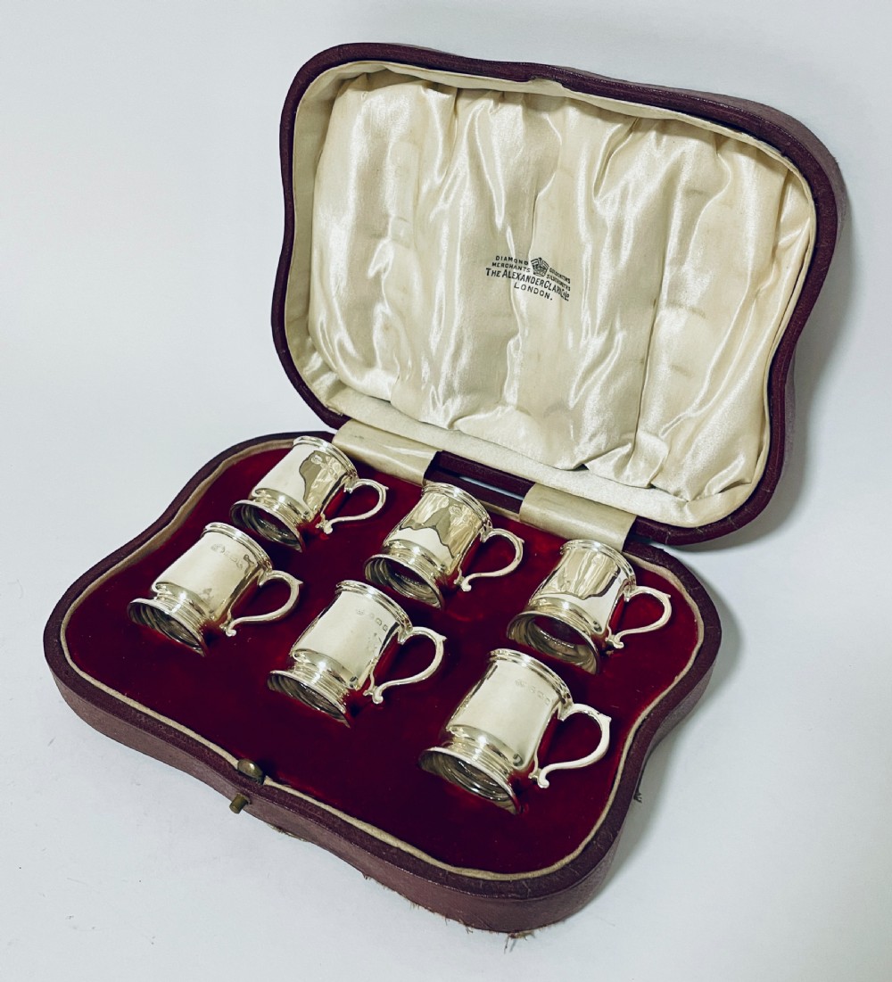Set of 6 Miniature Silver Tankards View II