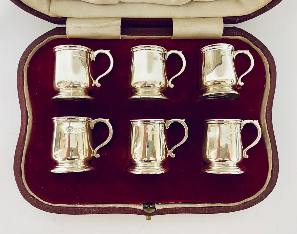 Set of 6 Miniature Silver Tankards View III