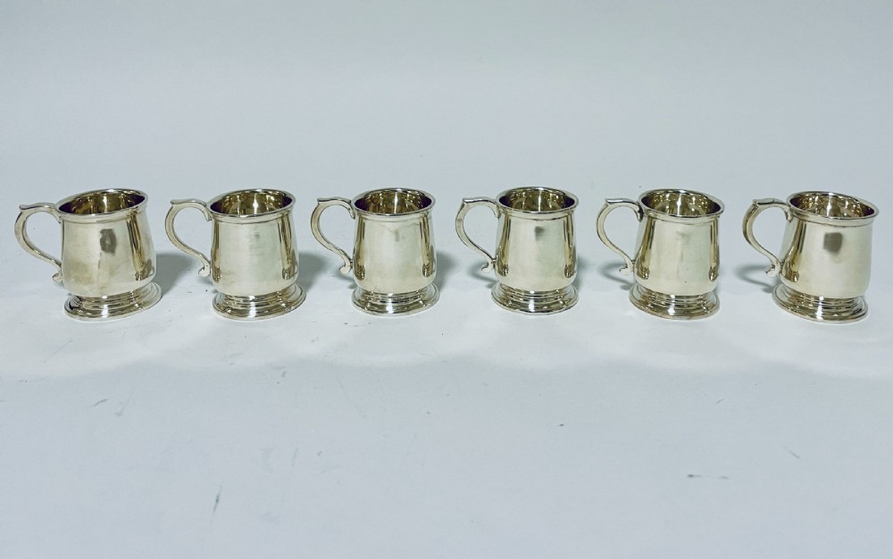 Set of 6 Miniature Silver Tankards View XII