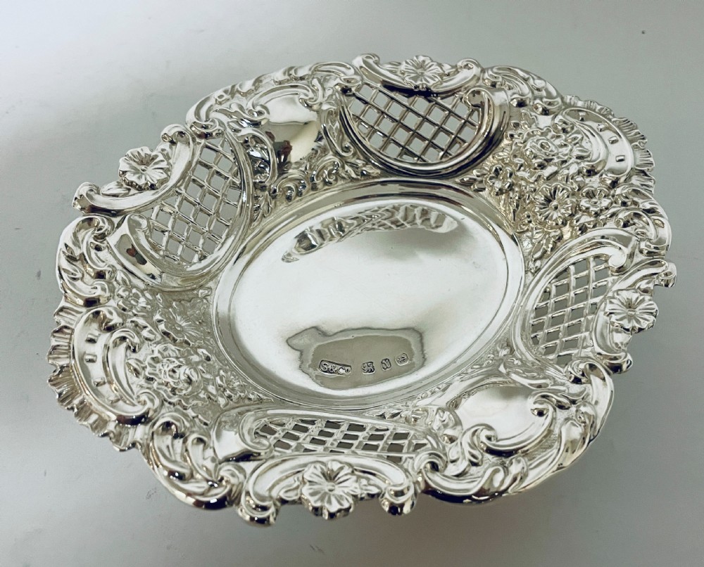 Victorian Silver Bonbon Dish View V