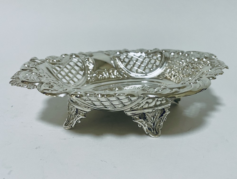 Victorian Silver Bonbon Dish View X