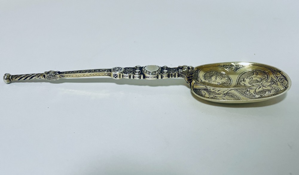 Silver Gilt Anointing Spoon View XI